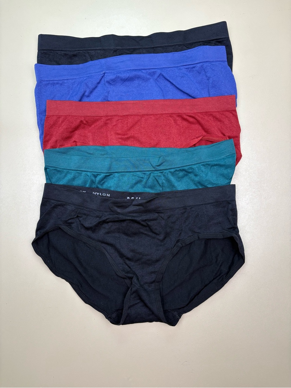 Women’s Seamless Bikini Panties 5 Pack Nylon Spandex Multicolor M/L